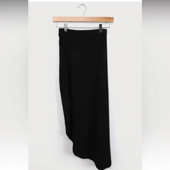 LULUS Put a Spin On It Black Twist-Front High-Low Midi Skirt * The EVERYTHING - Picture 9 of 12